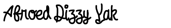 Afroed Dizzy Yak font preview
